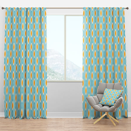Retro Pattern Abstract Design I - Mid-Century Modern Curtain Panels