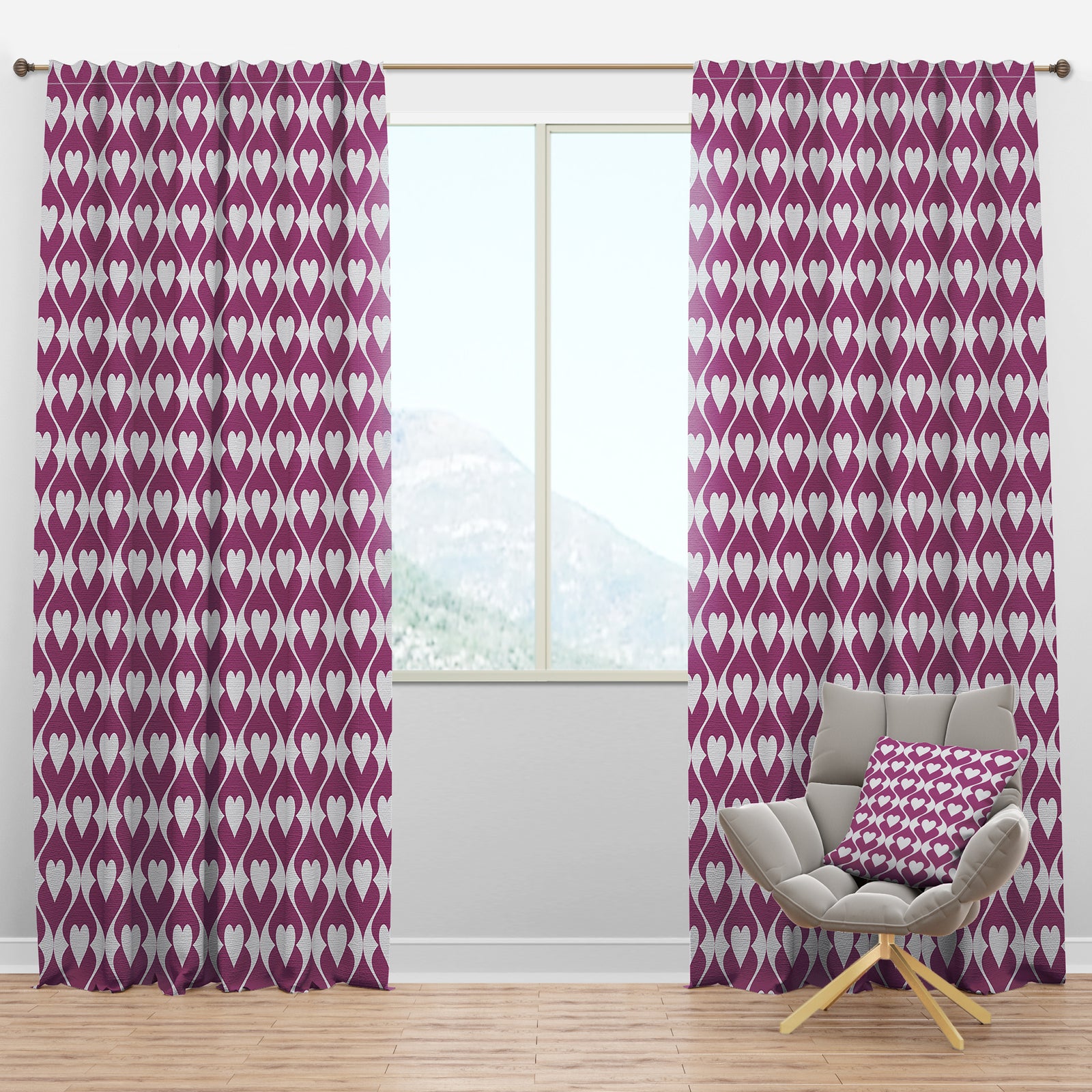 Retro Pattern Abstract Design VIII - Mid-Century Modern Curtain Panels