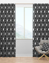 Monochrome Geometric Pattern II - Mid-Century Modern Curtain Panels