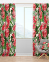 Tropical Leaves and Flowers I - Mid-Century Modern Curtain Panels