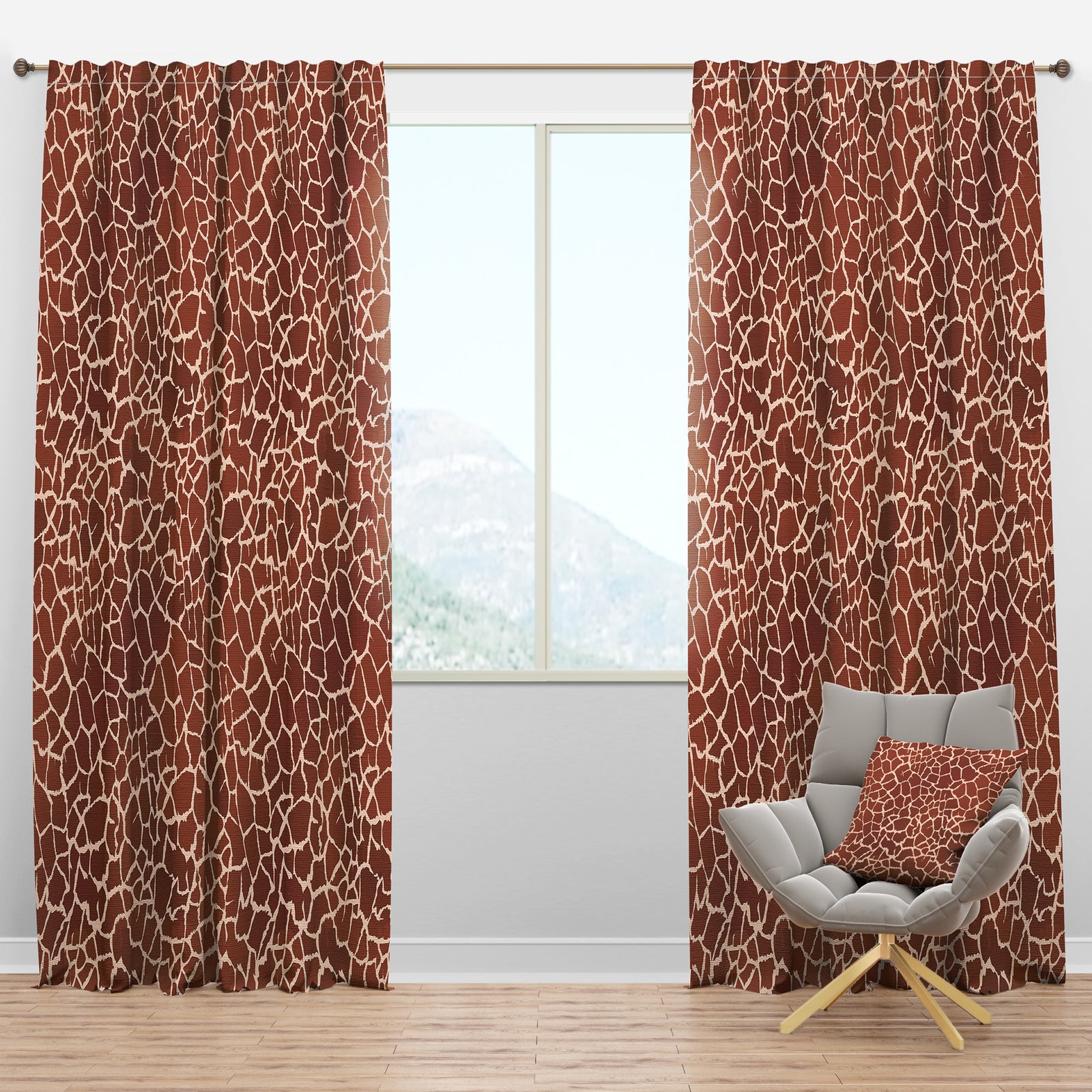 Leopard Fur Safari I - Mid-Century Modern Curtain Panels