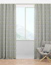Golden Cornflower Pattern - Mid-Century Modern Curtain Panels