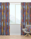 Floral Retro Pattern III - Mid-Century Modern Curtain Panels