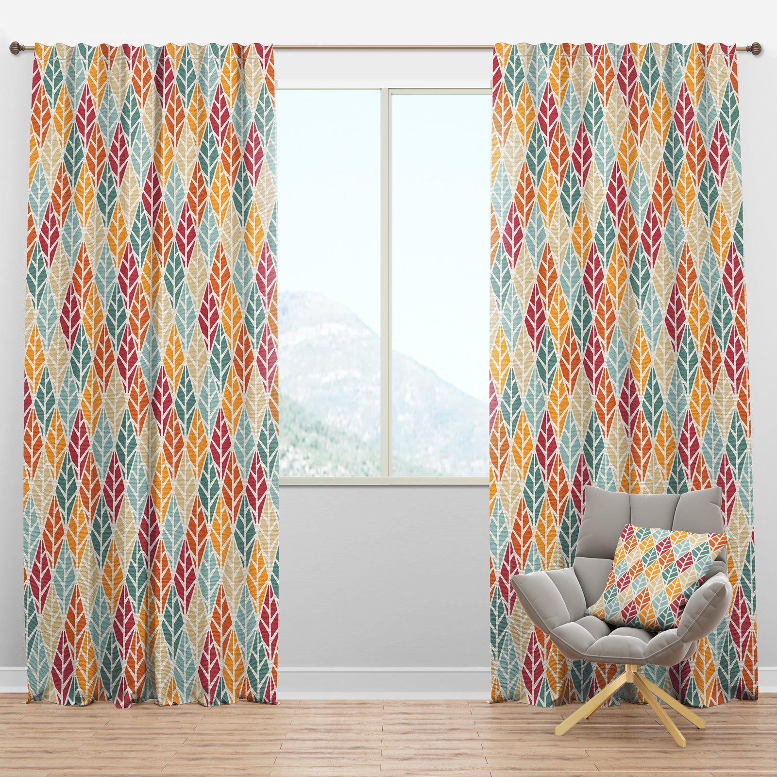 Diamond Retro X - Mid-Century Modern Curtain Panels