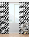 Monochrome Geometric Pattern VII - Mid-Century Modern Curtain Panels