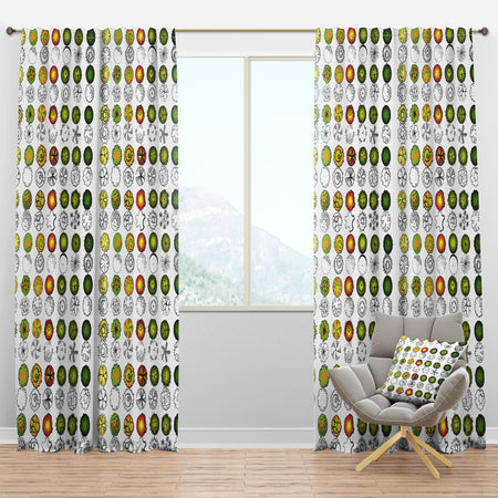 Retro Tree Top Design - Mid-Century Modern Curtain Panels
