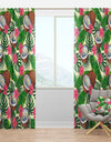 Tropical Cooconut and Jungle Flowers - Mid-Century Modern Curtain Panels