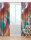 Retro Shining Colour Waves - Mid-Century Modern Curtain Panels