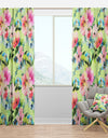 Floral Botanical Retro IV - Mid-Century Modern Curtain Panels