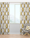 Circular Golden Pattern I - Mid-Century Modern Curtain Panels