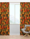 Tropical Gold Luxury Pattern III - Mid-Century Modern Curtain Panels