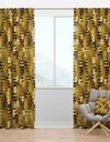 Modern gold luxury pattern - Mid-Century Modern Curtain Panels