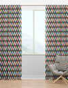 Retro Ornamental Design II - Mid-Century Modern Curtain Panels