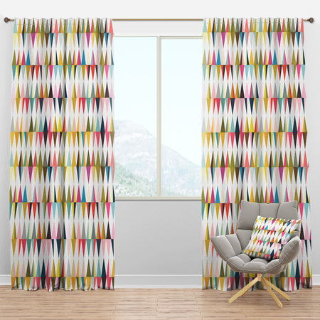 Diamond Retro VII - Mid-Century Modern Curtain Panels