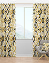 Golden Art Deco Metallic Luxury Geometrics - Mid-Century Modern Curtain Panels