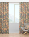 Retro Indian Floral Batik II - Mid-Century Modern Curtain Panels