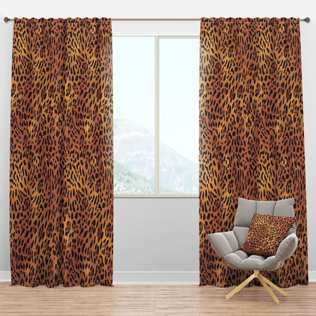 Leopard Fur Safari III - Mid-Century Modern Curtain Panels