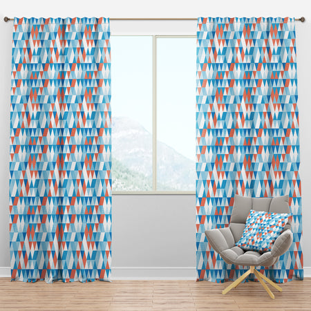 Triangular Retro Design II - Mid-Century Modern Curtain Panels