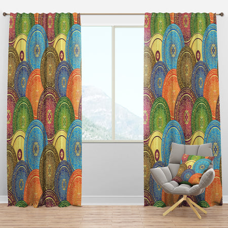 Circular Retro Design IV - Mid-Century Modern Curtain Panels