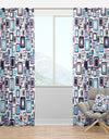 Retro Square Design I - Mid-Century Modern Curtain Panels