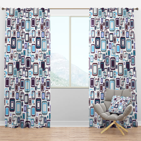 Retro Square Design I - Mid-Century Modern Curtain Panels