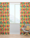 Abstract Retro Geometric Pattern III - Mid-Century Modern Curtain Panels