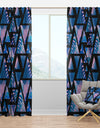 Retro Floral Pattern XIV - Mid-Century Modern Curtain Panels