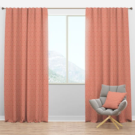 Retro Art Deco Waves II - Mid-Century Modern Curtain Panels