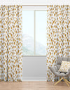 Golden Circular Pattern II - Mid-Century Modern Curtain Panels