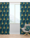 Retro Luxury Waves In Gold And Blue VII - Mid-Century Modern Curtain Panels