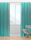 Light Blue Striped Pattern - Mid-Century Modern Curtain Panels