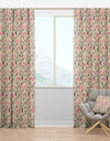 Retro Botanical Pattern X - Mid-Century Modern Curtain Panels