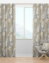 Golden Tropical Pattern VIII - Mid-Century Modern Curtain Panels