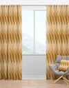 Golden Triangular Wavess I - Mid-Century Modern Curtain Panels