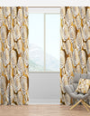 Golden Floral III - Mid-Century Modern Curtain Panels