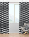 Monochrome Geometric Pattern XIV - Mid-Century Modern Curtain Panels