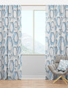 3D White And Blue Pattern IV - Mid-Century Modern Curtain Panels