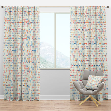 Abstract geometric pattern - Mid-Century Modern Curtain Panels