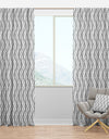 Retro Geometrical Abstract Minimal Pattern X - Mid-Century Modern Curtain Panels