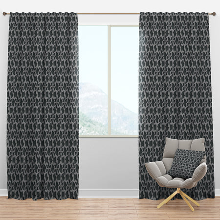 Floral 3d Pattern - Mid-Century Modern Curtain Panels
