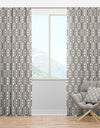 Retro Geometrical Abstract Minimal Pattern XIV - Mid-Century Modern Curtain Panels