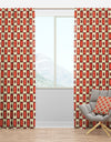 Abstract Retro Geometrical Design IX - Mid-Century Modern Curtain Panels