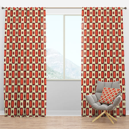 Abstract Retro Geometrical Design IX - Mid-Century Modern Curtain Panels