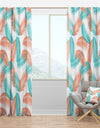 Retro Tropical Foliage II - Mid-Century Modern Curtain Panels