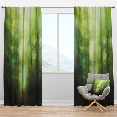 Into the Clearing Forest - Traditional Curtain Panels