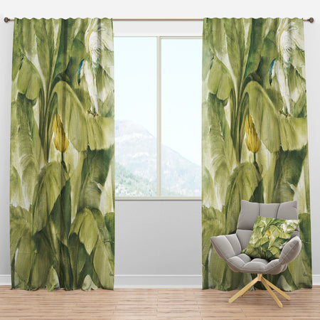 Tropical Canopy II Green - Traditional Curtain Panels