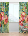 Hibiscus Garden III - Traditional Curtain Panels