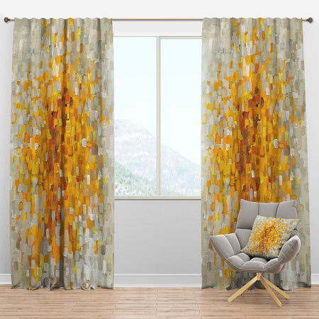 Glam Yellow Explosion Blocks - Modern Curtain Panels