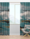 Glam Teal Watercolor I - Modern & Contemporary Curtain Panels