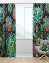 Floral Succulents - Traditional Curtain Panels